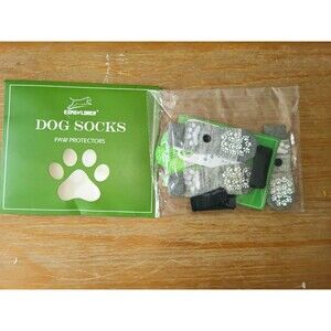 EXPAWLORER Anti Slip Dog Socks Size XS Gray Traction Control Paw Protectors 4Pcs